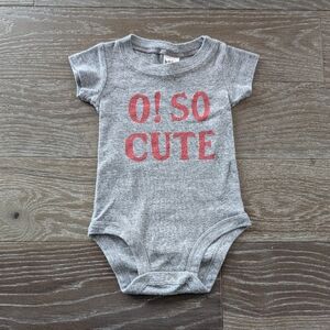 3/$15 - Charlie Hustle Gray O! So Cute Onesie Size 6-12 Months